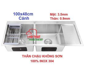 CHẬU RỬA CHÉN KHÔNG SƠN INOX 304 100% – HP – 10048KS