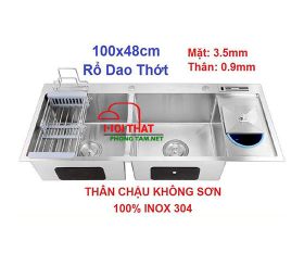 CHẬU RỬA CHÉN KHÔNG SƠN INOX 304 100% – HP – 10048RDTKS