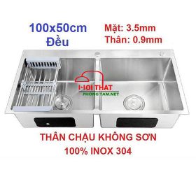 CHẬU RỬA CHÉN KHÔNG SƠN INOX 304 100% – HP – 10050KS