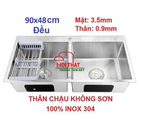 CHẬU RỬA CHÉN KHÔNG SƠN INOX 304 100% – HP – 9048KS